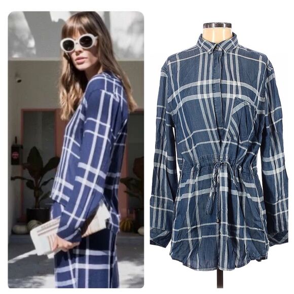 Rails Cadet Plaid Drawstring Dress Size Small New with Tags - Picture 1 of 4